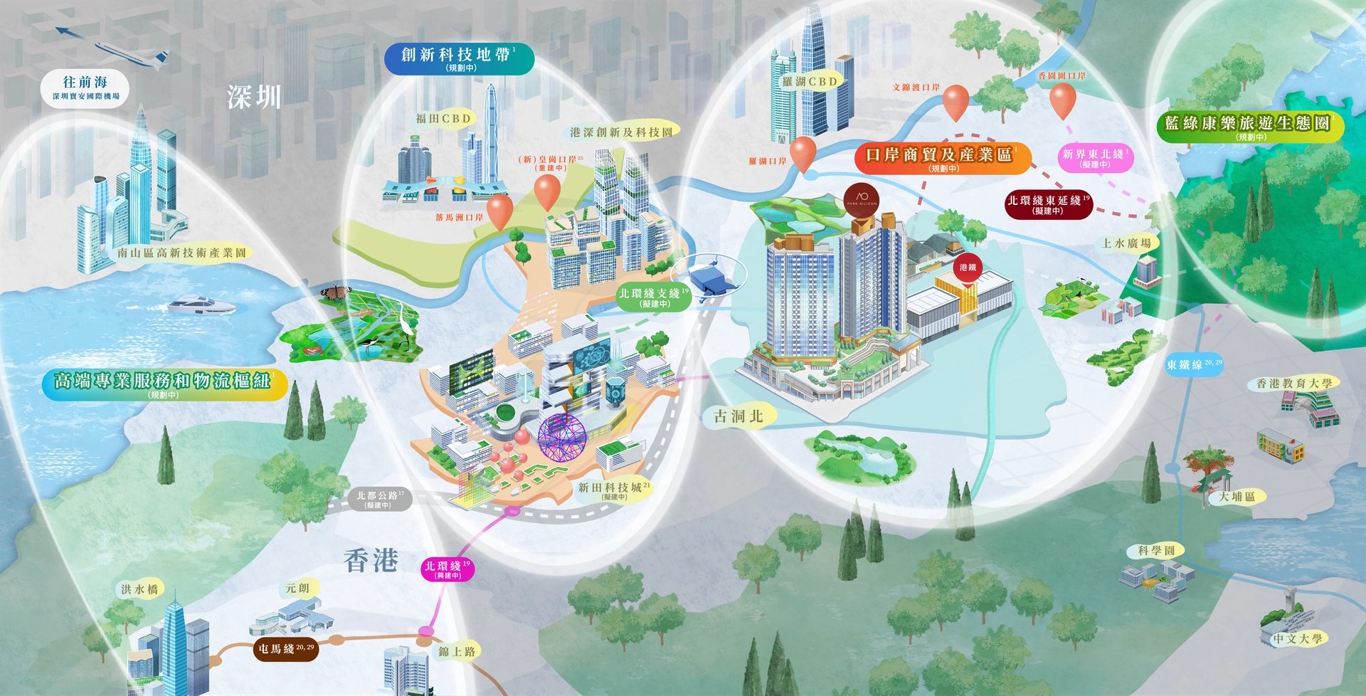 古洞北及新田科技城發展規劃圖